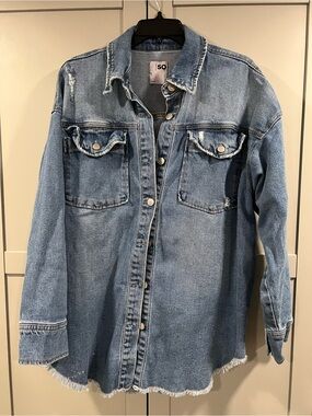 SO Light Blue Denim Jacket with Label Detail